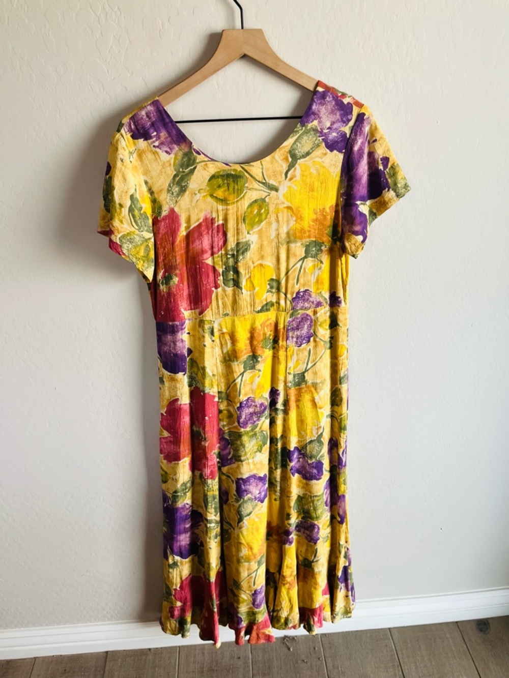 Vintage Jams World Women’s Maxi Rayon Dress Size M Floral Wearable Art Hawaii - Picture 5 of 5